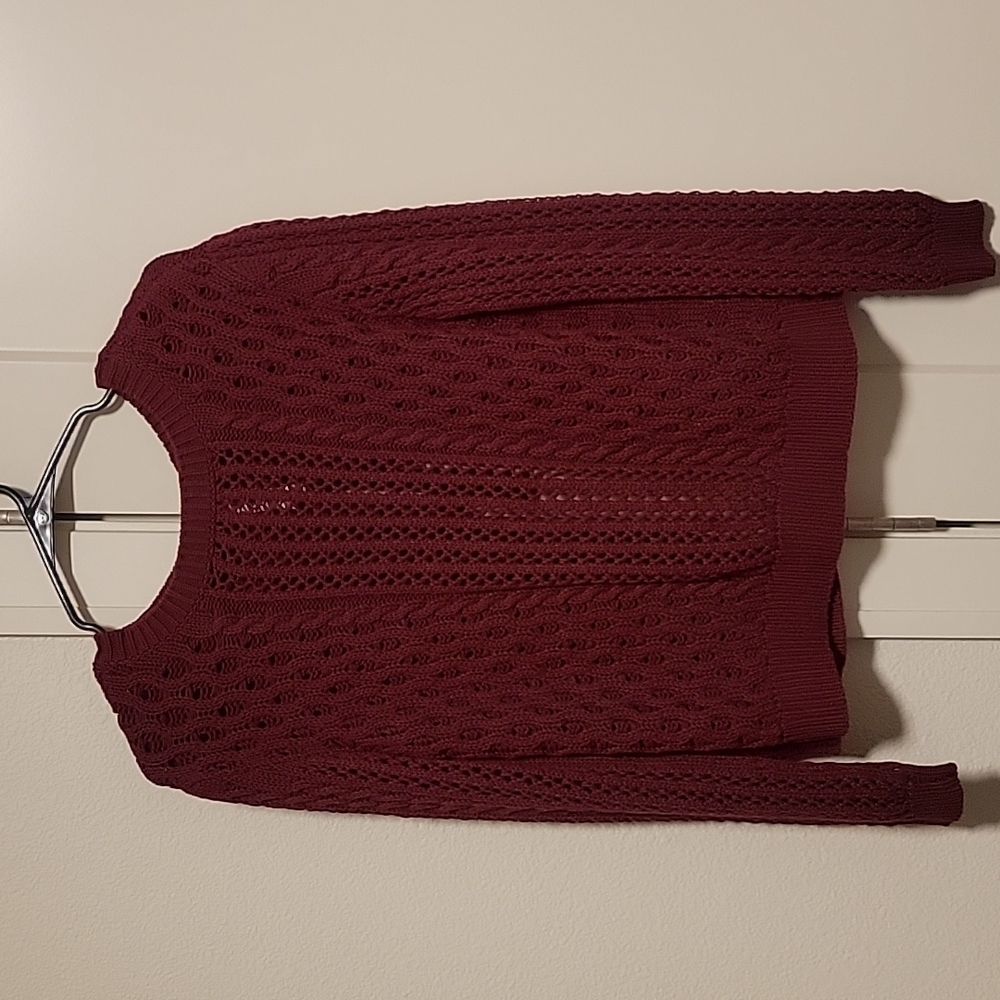 Sweater with bow on the back, burgundy, size L